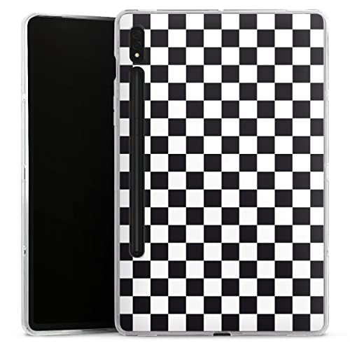 DeinDesign Silikon Hülle kompatibel mit Samsung Galaxy Tab S8 Case Tablet Hülle Schach Quadrate Retro von DeinDesign