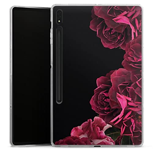 DeinDesign Silikon Hülle kompatibel mit Samsung Galaxy Tab S8 Plus Case Tablet Hülle Rose Vintage pink von DeinDesign