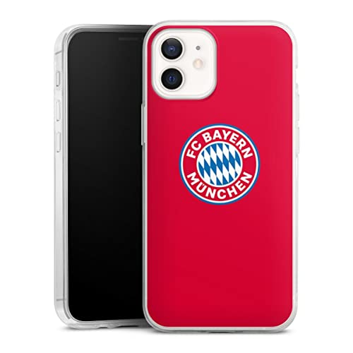 Slim Case extra dünn kompatibel mit Apple iPhone 12 Mini Silikon Handyhülle transparent Hülle FC Bayern München FCB Logo von DeinDesign