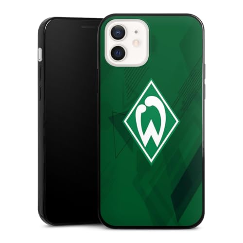 DeinDesign Slim Case extra dünn kompatibel mit Apple iPhone 12 Silikon Handyhülle schwarz Hülle SV Werder Bremen Wappen Offizielles Lizenzprodukt von DeinDesign