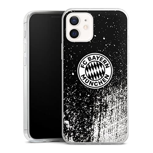 DeinDesign Slim Case extra dünn kompatibel mit Apple iPhone 12 Silikon Handyhülle transparent Hülle FC Bayern München Offizielles Lizenzprodukt FCB von DeinDesign