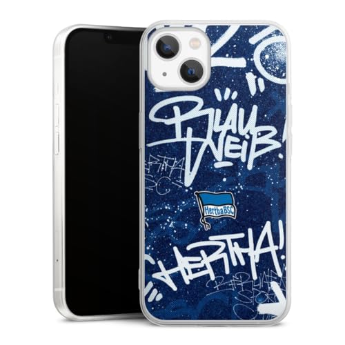 Slim Case extra dünn kompatibel mit Apple iPhone 13 Silikon Handyhülle transparent Hülle Hertha BSC Graffiti Offizielles Lizenzprodukt von DeinDesign