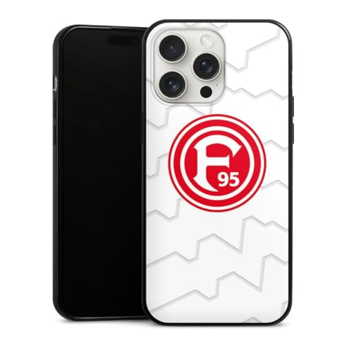 DeinDesign Slim Case extra dünn kompatibel mit Apple iPhone 15 Pro Max Silikon Handyhülle schwarz Hülle F95 Fortuna Düsseldorf Fußball von DeinDesign