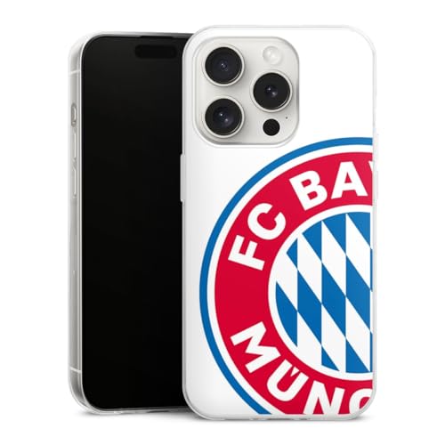 DeinDesign Slim Case extra dünn kompatibel mit Apple iPhone 15 Pro Silikon Handyhülle transparent Hülle FC Bayern München Logo FCB DeinDesign Slim Case extra dünn kompatibel mit Apple iPhone 15 Pro Silikon Handyhülle transparent Hülle FC Bayern München Logo FCB von DeinDesign