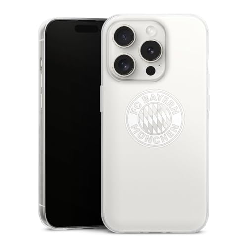 DeinDesign Slim Case extra dünn kompatibel mit Apple iPhone 15 Pro Silikon Handyhülle transparent Hülle FC Bayern München Wappen FCB DeinDesign Slim Case extra dünn kompatibel mit Apple iPhone 15 Pro Silikon Handyhülle transparent Hülle FC Bayern München Wappen FCB von DeinDesign