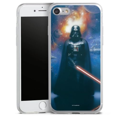 Slim Case extra dünn kompatibel mit Apple iPhone SE (2020) Silikon Handyhülle transparent Hülle Star Wars Darth Vader Fanartikel von DeinDesign