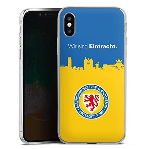 DeinDesign Slim Case extra dünn kompatibel mit Apple iPhone X Silikon Handyhülle transparent Hülle Eintracht Braunschweig Fußball Logo von DeinDesign