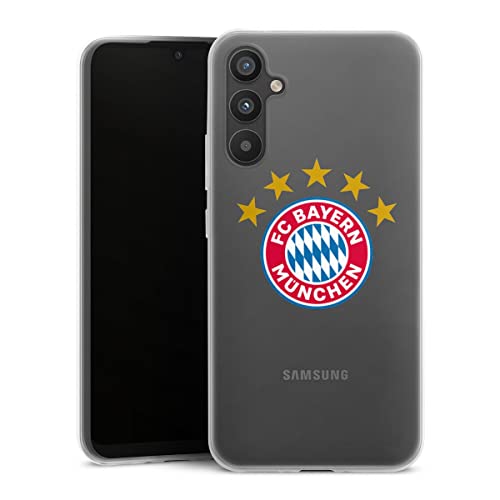 DeinDesign Slim Case extra dünn kompatibel mit Samsung Galaxy A34 5G Silikon Handyhülle transparent Hülle FC Bayern München FCB Sterne DeinDesign Slim Case extra dünn kompatibel mit Samsung Galaxy A34 5G Silikon Handyhülle transparent Hülle FC Bayern München FCB Sterne von DeinDesign