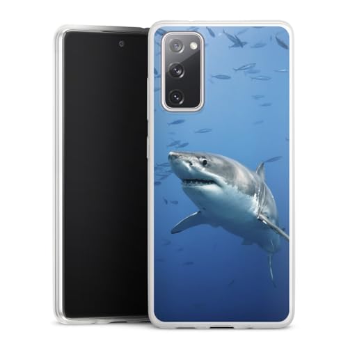 DeinDesign Slim Case extra dünn kompatibel mit Samsung Galaxy S20 FE 5G Silikon Handyhülle transparent Hülle Hai Fisch Meer DeinDesign Slim Case extra dünn kompatibel mit Samsung Galaxy S20 FE 5G Silikon Handyhülle transparent Hülle Hai Fisch Meer von DeinDesign