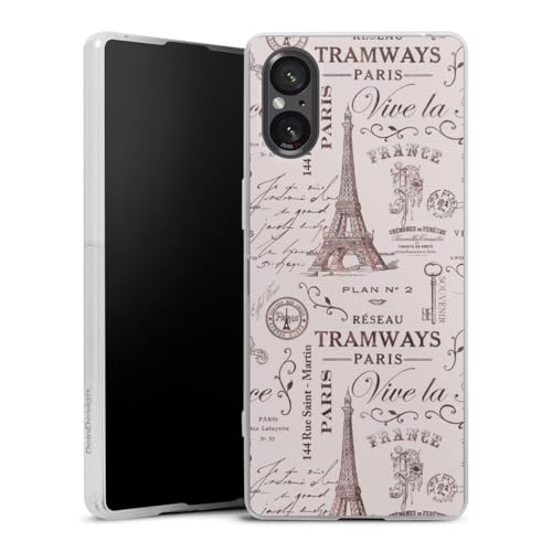DeinDesign Slim Case extra dünn kompatibel mit Sony Xperia 5 V Silikon Handyhülle transparent Hülle Frankreich Paris Vintage DeinDesign Slim Case extra dünn kompatibel mit Sony Xperia 5 V Silikon Handyhülle transparent Hülle Frankreich Paris Vintage von DeinDesign