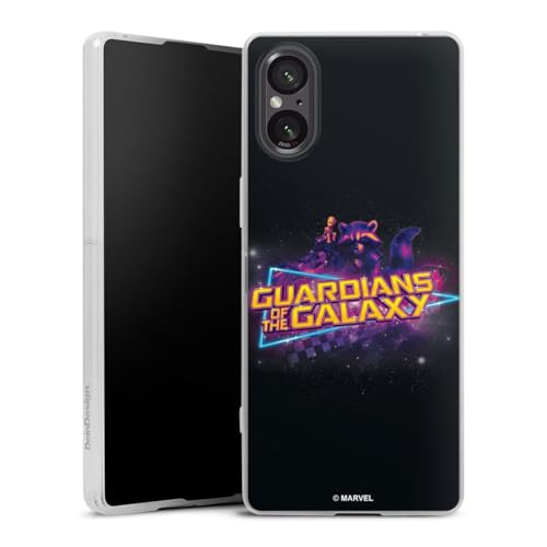 DeinDesign Slim Case extra dünn kompatibel mit Sony Xperia 5 V Silikon Handyhülle transparent Hülle Guardians of The Galaxy Marvel Logo DeinDesign Slim Case extra dünn kompatibel mit Sony Xperia 5 V Silikon Handyhülle transparent Hülle Guardians of The Galaxy Marvel Logo von DeinDesign