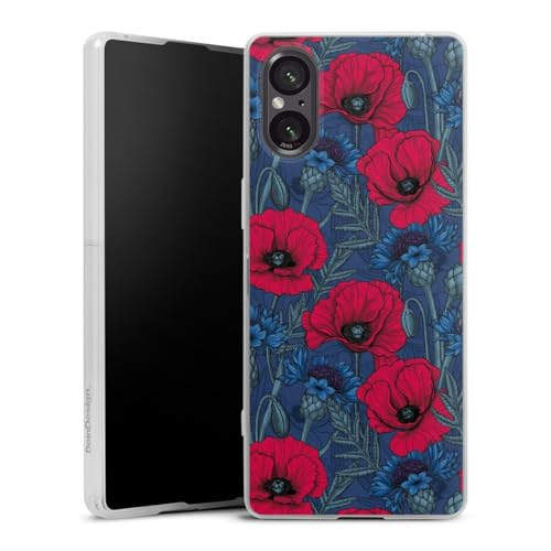 DeinDesign Slim Case extra dünn kompatibel mit Sony Xperia 5 V Silikon Handyhülle transparent Hülle Mohnblume Malerei Blume DeinDesign Slim Case extra dünn kompatibel mit Sony Xperia 5 V Silikon Handyhülle transparent Hülle Mohnblume Malerei Blume von DeinDesign