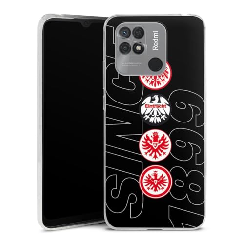 DeinDesign Slim Case extra dünn kompatibel mit Xiaomi Redmi 10C Silikon Handyhülle transparent Hülle Eintracht Frankfurt Logo Adler von DeinDesign