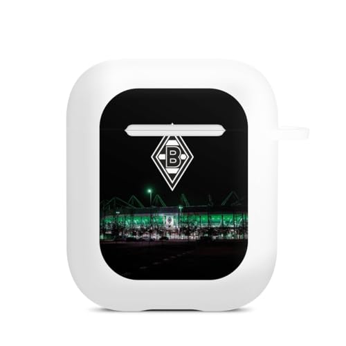 Hülle mit Karabiner kompatibel mit Apple AirPods (2. Generation) Case weiß Schutzhülle mit Schlüsselanhänger Borussia Mönchengladbach Offizielles Lizenzprodukt Stadion von DeinDesign