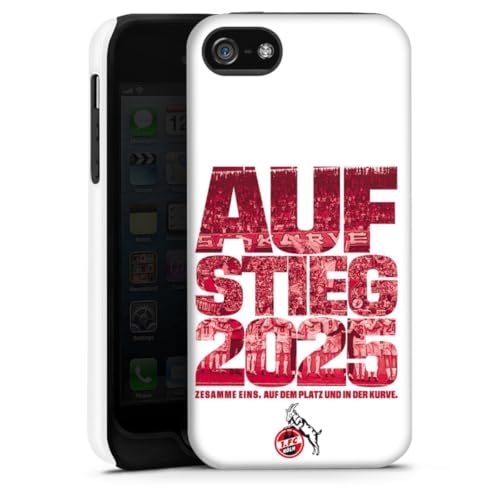 Panzer Handyhülle kompatibel mit Apple iPhone SE (2016-2019) robuste Outdoor Hülle Schutzhülle glänzend 1. FC Köln Aufstieg Offizielles Lizenzprodukt von DeinDesign