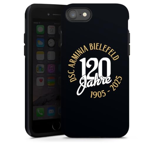 Panzer Handyhülle kompatibel mit Apple iPhone SE (2022) robuste Outdoor Hülle Schutzhülle matt Arminia Bielefeld 120 Jahre Offizielles Lizenzprodukt von DeinDesign