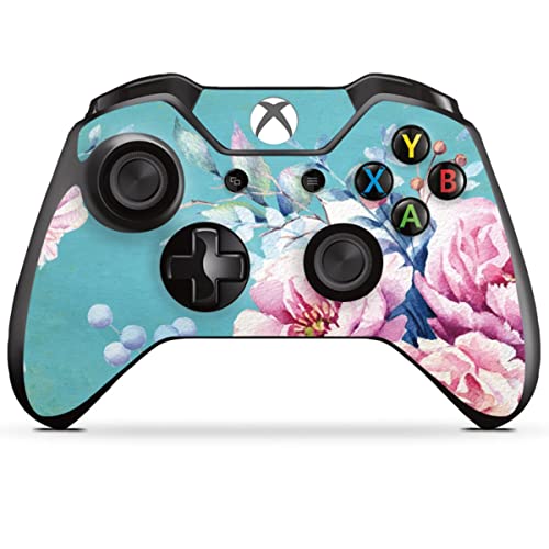 Skin kompatibel mit Microsoft Xbox One Controller Folie Sticker Blau pink Blumen von DeinDesign