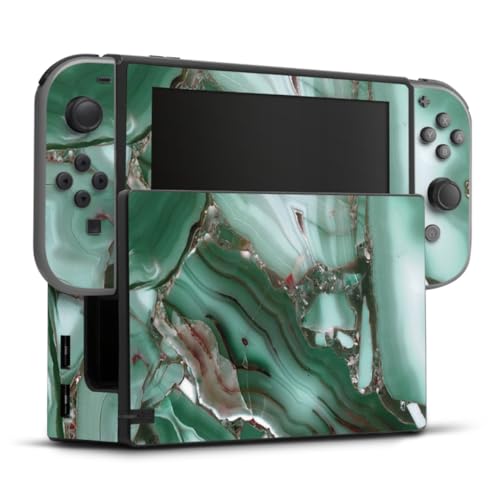 Skin kompatibel mit Nintendo Switch Folie Sticker Marmor Stein grün von DeinDesign