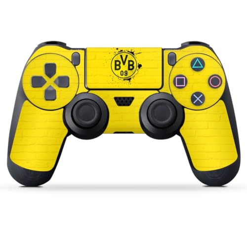 Skin kompatibel mit Sony Playstation 4 PS4 Controller Folie Sticker BVB Borussia Dortmund Offizielles Lizenzprodukt von DeinDesign