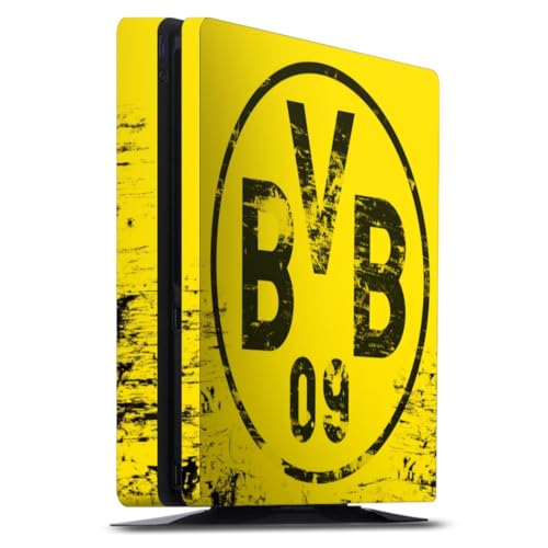 Skin kompatibel mit Sony Playstation 4 PS4 Slim Folie Sticker Borussia Dortmund Offizielles Lizenzprodukt BVB von DeinDesign
