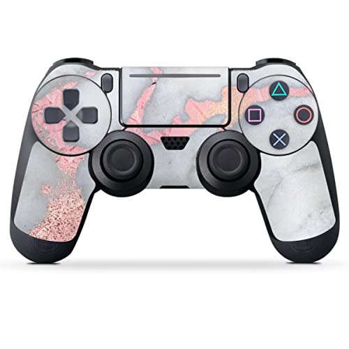 Skin kompatibel mit Sony Playstation 4 Pro Controller Folie Sticker Marmor Rose Glitter von DeinDesign