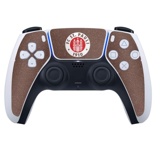 Skin kompatibel mit Sony Playstation 5 PS5 Controller Folie Sticker FC St. Pauli Offizielles Lizenzprodukt Logo von DeinDesign