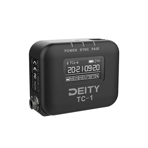 Deity TC-1 - Timecode-Generator mit kabelloser 2,4 G & Bluetooth-Synchronisation, unterstützt Sidus Audio-Steuerung, On-Board-Menü und OLED-Display, integriertes Mikrofon für Referenz-Audio von Deity