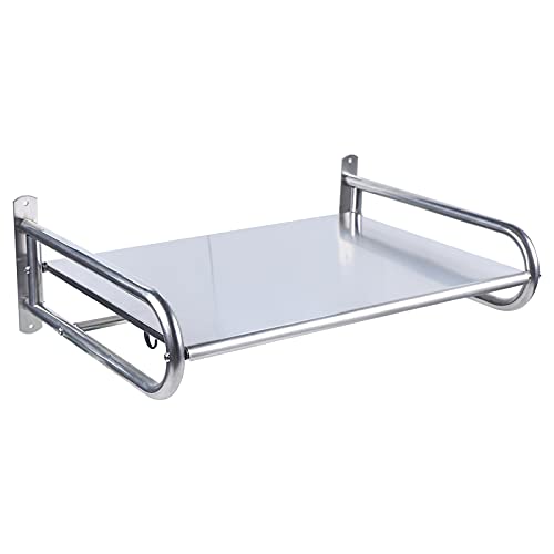 Dekltus Mikrowellenhalterung, Edelstahl Mikrowelle Halterung Regal Wandmontierte Küchenregal mit 6 Haken, bis zu 30 kg für Mikrowelle und Backofen, Silber Dekltus Mikrowellenhalterung, Edelstahl Mikrowelle Halterung Regal Wandmontierte Küchenregal mit 6 Haken, bis zu 30 kg für Mikrowelle und Backofen, Silber von Dekltus