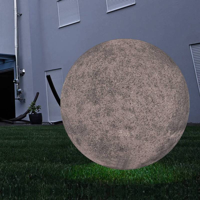 Außen-Kugelleuchte mit Erdspieß, granit, Ø 77cm von Deko-Light