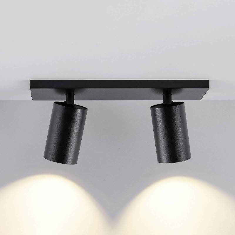 Deckenspot CAN TILT, schwarz, 31 x 9 cm, 2-flg., Metall GU10 von Deko-Light