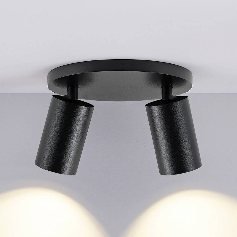 Deckenspot CAN TILT, schwarz, Ø 20 cm, 2-flammig Metall GU10 von Deko-Light