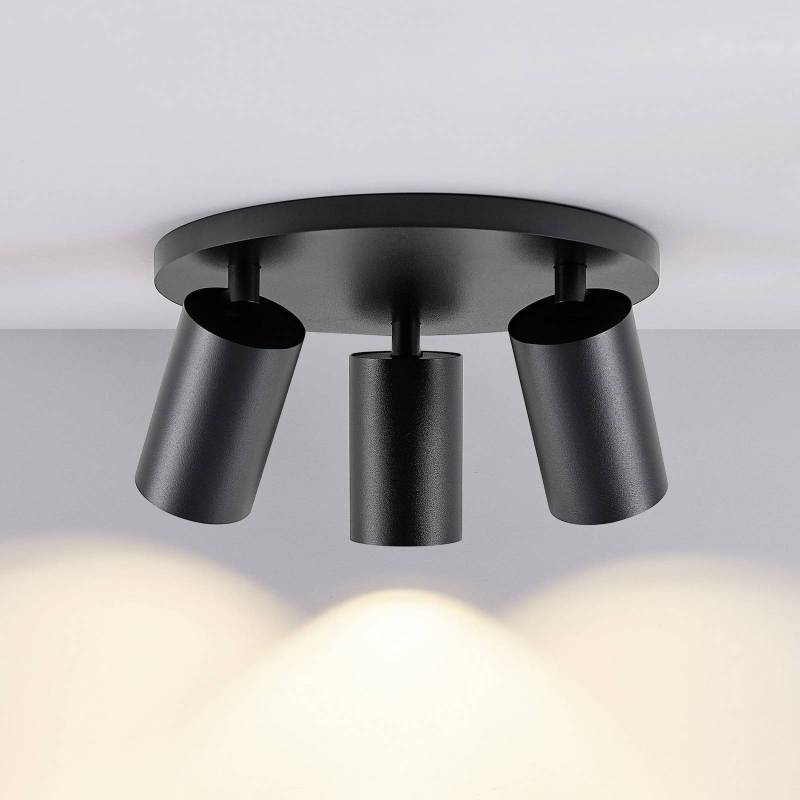 Deckenspot CAN TILT, schwarz, Ø 25 cm, 3-flammig Metall GU10 von Deko-Light