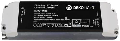 Deko Light BASIC, DIM, CC LED-Treiber Konstantstrom 40W 0.70A 28 - 56 V/DC 1St. Deko Light BASIC, DIM, CC LED-Treiber Konstantstrom 40W 0.70A 28 - 56 V/DC 1St. von Deko Light