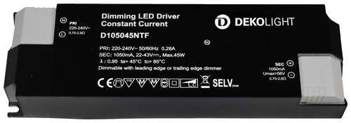 Deko Light BASIC, DIM, CC LED-Treiber Konstantstrom 45W 1.05A 22 - 43 V/DC 1St. Deko Light BASIC, DIM, CC LED-Treiber Konstantstrom 45W 1.05A 22 - 43 V/DC 1St. von Deko Light