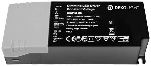 Deko Light BASIC, DIM, CV, 12V 2,5-25W LED-Treiber Konstantspannung 25W 200 - 2080mA 12V 1St. von Deko Light