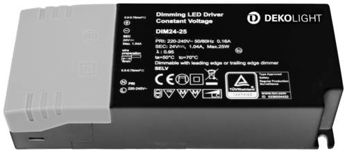 Deko Light BASIC, DIM, CV, 24V 2,5-25W LED-Treiber Konstantspannung 25W 105 - 1040mA 24V 1St. von Deko Light