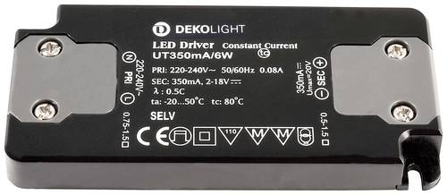 Deko Light FLAT, CC, UT LED-Treiber Konstantstrom 6W 0.35A 2 - 18 V/DC 1St. von Deko Light