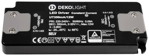 Deko Light FLAT, CC, UT350mA/12W LED-Treiber Konstantstrom 12W 350mA 2 - 35V 1St. von Deko Light