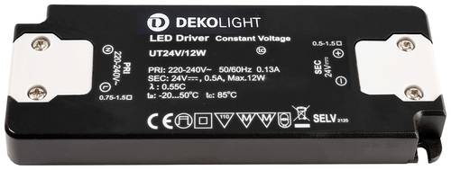 Deko Light FLAT, CV, UT24V/12W LED-Treiber Konstantspannung 12W 0 - 500mA 24V 1St. von Deko Light