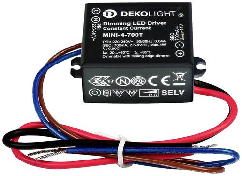 Deko Light MINI, DIM, CC LED-Treiber Konstantstrom 4W 0.70A 2.5 - 6 V/DC 1St. von Deko Light