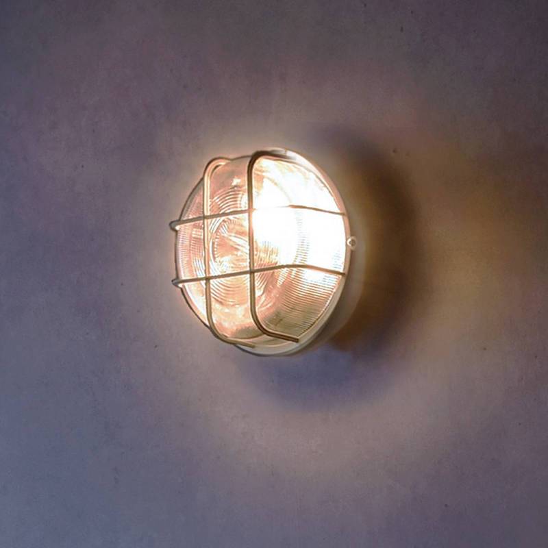 Feuchtraumlampe Sotano Retro, grau, Ø 18 cm, Kunststoff IP44 von Deko-Light