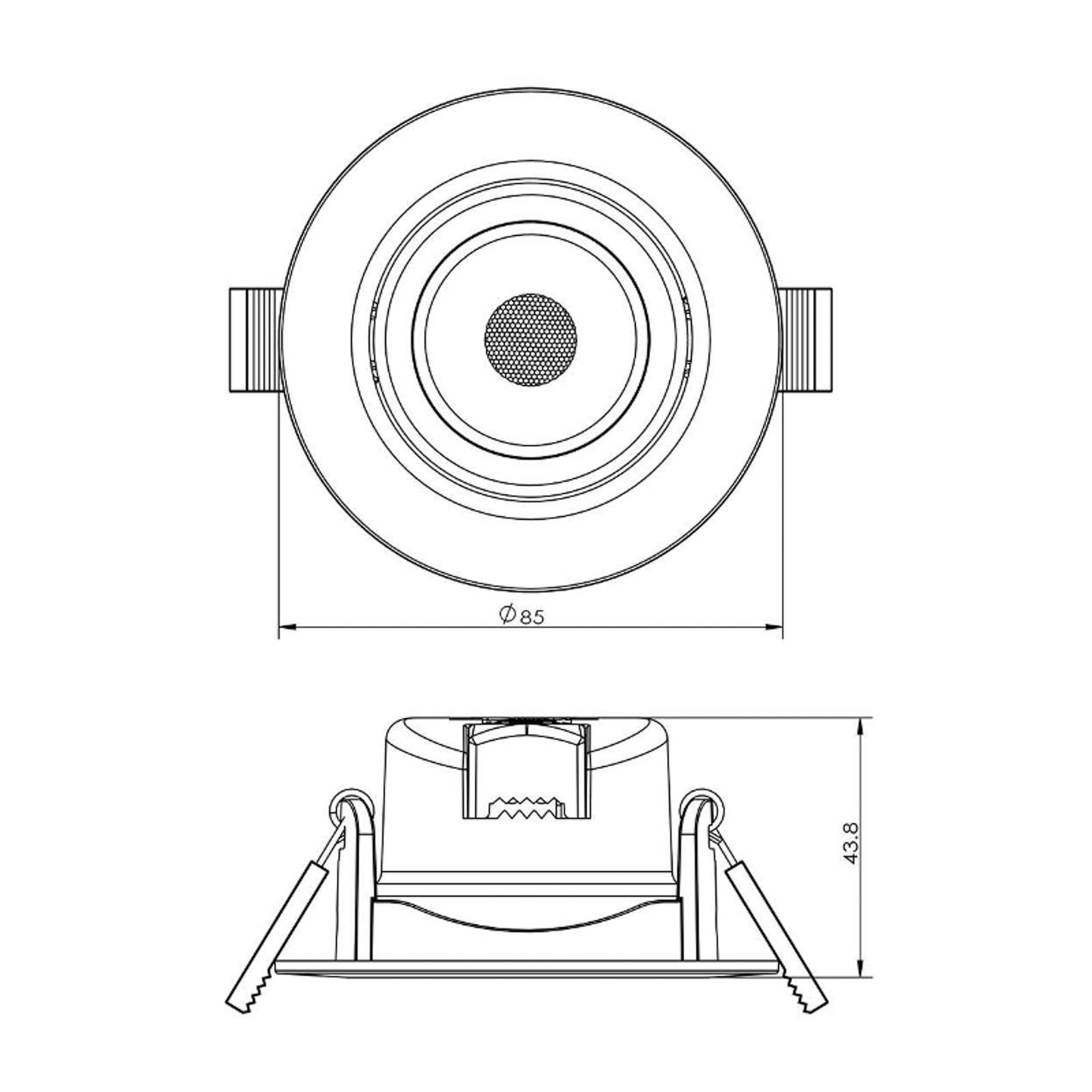 LED-Deckeneinbauleuchte SMD 68 230V, weiß 2.700 K von Deko-Light