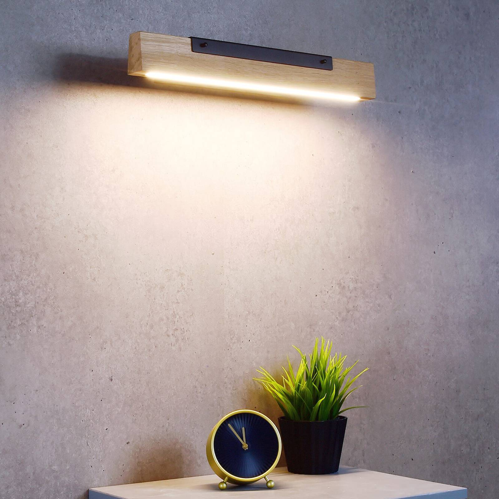 LED-Wandleuchte Madera unten strahlend, Eichenholz LED-Wandleuchte Madera unten strahlend, Eichenholz von Deko-Light