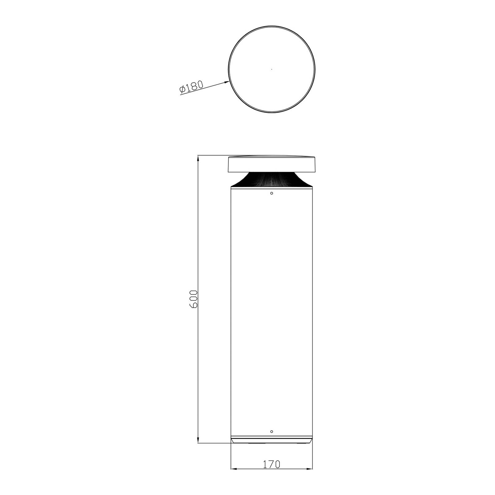 LED-Wegeleuchte Faro, Höhe 60 cm, dunkelgrau, DALI, 3.000 K LED-Wegeleuchte Faro, Höhe 60 cm, dunkelgrau, DALI, 3.000 K von Deko-Light