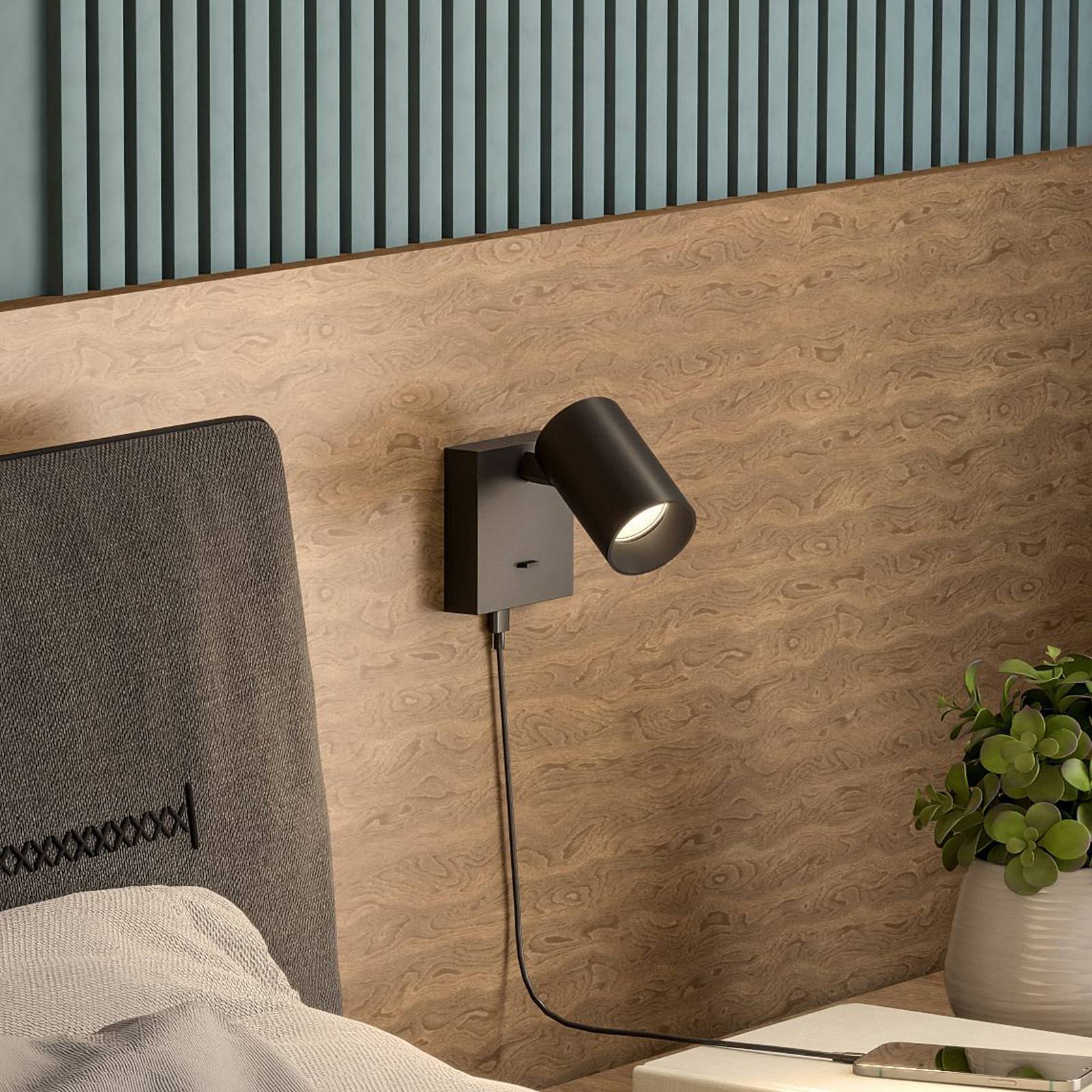 Wandspot CAN TILT, schwarz, 10 x 10 cm, Metall, Schalter USB Wandspot CAN TILT, schwarz, 10 x 10 cm, Metall, Schalter USB von Deko-Light