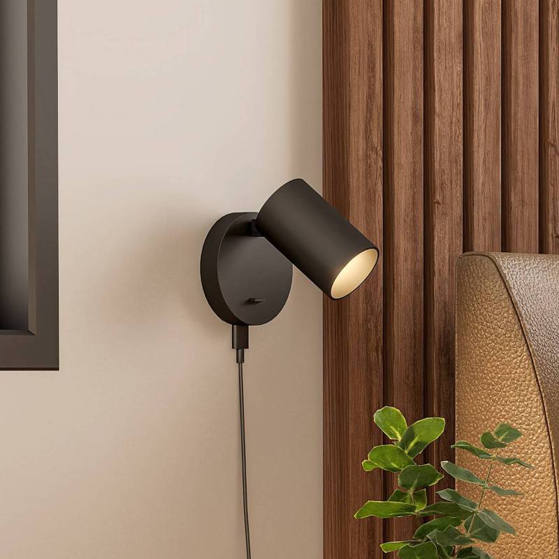 Wandstrahler CAN TILT, schwarz, Ø 10 cm, Metall Schalter USB von Deko-Light