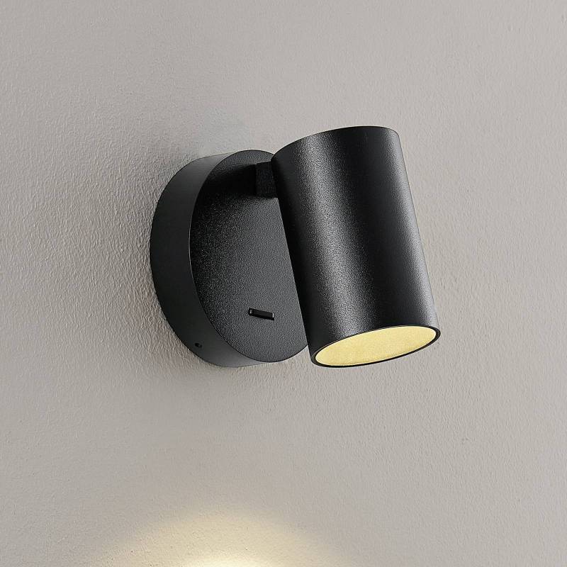 Wandstrahler CAN TILT, schwarz, Ø 10 cm Metall Schalter GU10 von Deko-Light