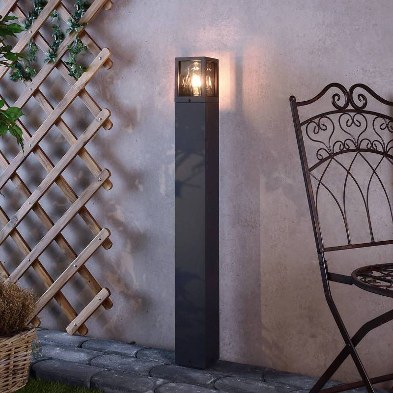 Wegelampe Facado II, Höhe 100 cm, grau/rauch 11 x 11 cm IP65 von Deko-Light