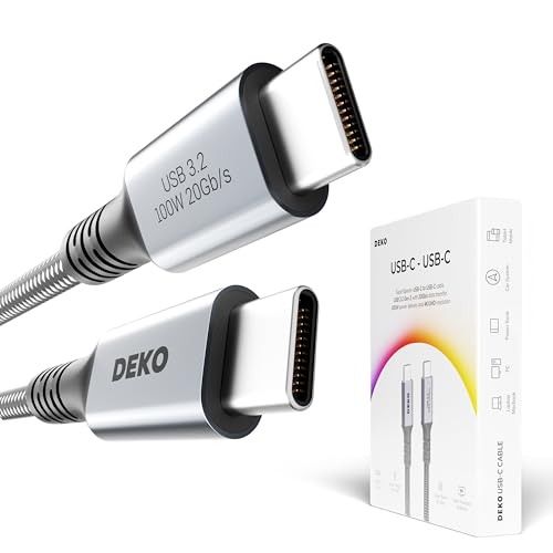 DEKO USB C Kabel 0,5m - 100W Schnellladekabel - USB C auf USB C Kabel, 20 Gbps USB C PD Kabel 3.2, Thunderbolt 3 Kompatibel, für MacBook, Surface, iPhone und mehr von Deko