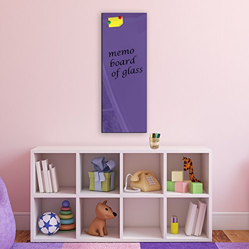 DEKOGLAS Glas Magnettafel 'einfarbig Violett FMK-16-404' Magnetwand Memoboard 80x30 cm, Wandtafel für Küche & Wohnzimmer, Pinnwand magnetisch von DekoGlas